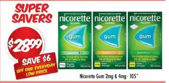 Nicorette Gum 2mg & 4mg - 105