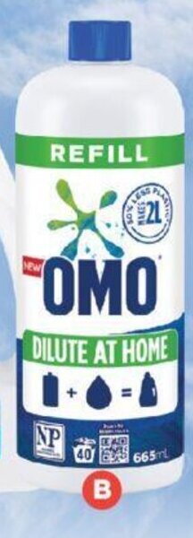Foodland Omo Dilute At Home Laundry Liquid Refill 665ml offer
