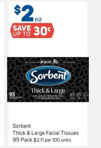 Foodland Sorbent Thick & Large Facial Tissues 95 Pack offer