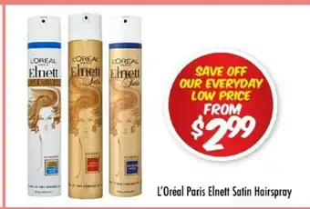 Chemist Outlet L'Oreal Paris Elnett Satin Hairspray offer