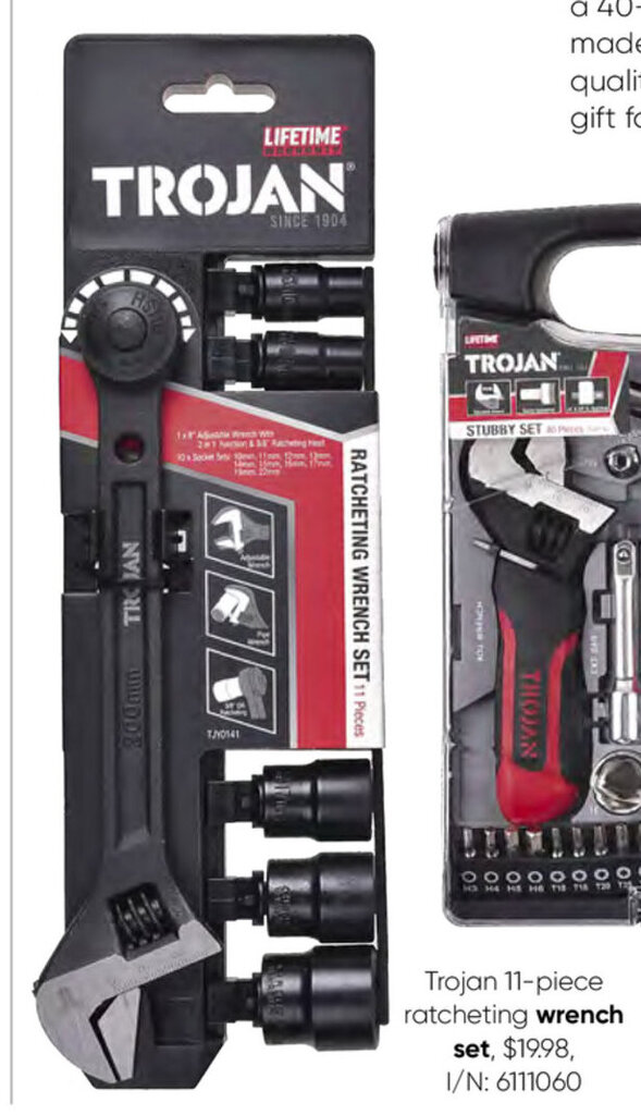 Trojan 11piece Ratcheting Wrench Set offer at Bunnings