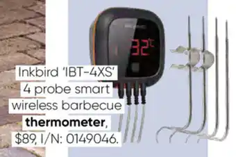 Bunnings Inkbird 'IBT-4XS' 4 Probe Smart Wireless Barbecue Thermometer offer
