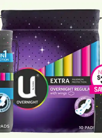 Priceline U by Kotex Extra Over Night Regular with Wings offer