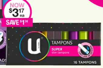 U by Kotex Tampons Super Slim Tampons