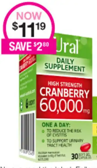 Priceline Ural Daily Supplement Cranberry offer