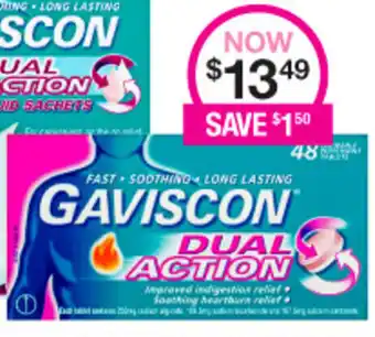 Priceline Gaviscon Dual Action 48 sachets offer