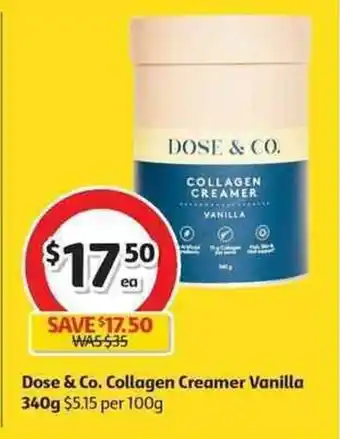 Dose & Co. Collagen Creamer Vanilla 340g