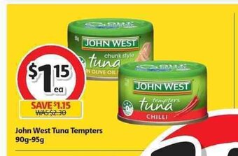 Coles John West Tuna Tempters 90g-95g offer