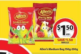 Coles Allen's Medium Bag 150g-200g offer
