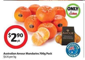 Coles Australian Amour Mandarins 700g Pack offer