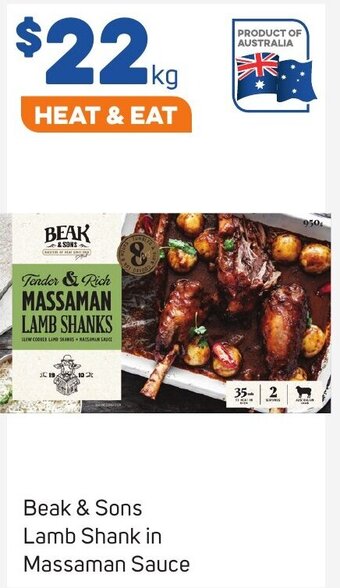 Foodland Beak & Sons Lamb Shank in Massaman Sauce offer