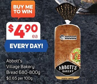 Foodland Abbott's Village Bakery Bread 680-800g offer