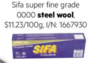 Bunnings Sifa Super Fine Grade 0000 Steel Wool 100g offer