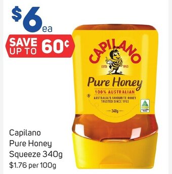 Foodland Capilano Pure Honey Squeeze 340g offer