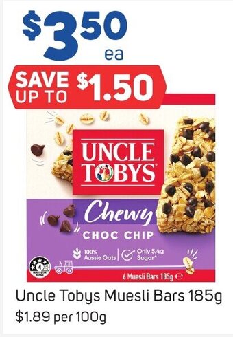 Foodland Uncle Tobys Muesli Bars 185g offer
