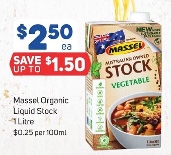 Foodland Massel Organic Liquid Stock 1 Litre offer