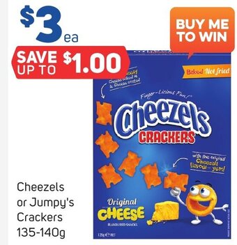 Foodland Cheezels or Jumpy's Crackers 135-140g offer