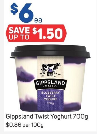 Foodland Gippsland Twist Yoghurt 700g offer