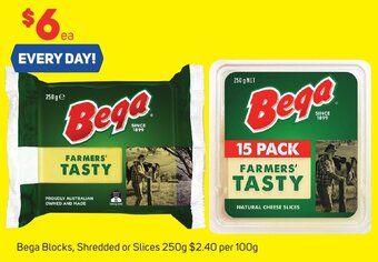Foodland Bega Blocks, Shredded or Slices 250g offer