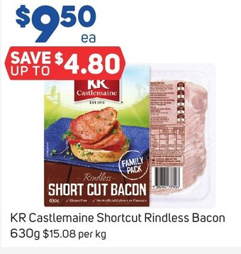 Foodland KR Castlemaine Shortcut Rindless Bacon 630g offer