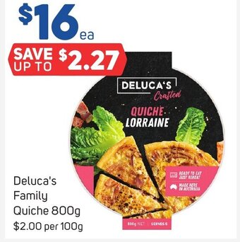 Foodland Deluca's Family Quiche 800g offer