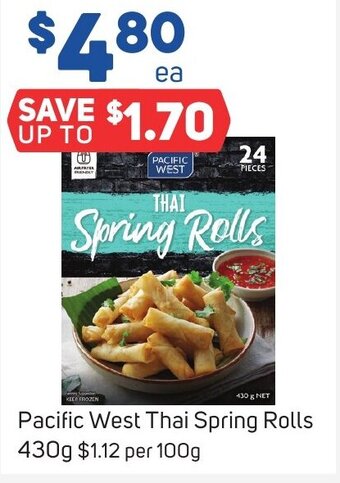 Foodland Pacific West Thai Spring Rolls 430g offer