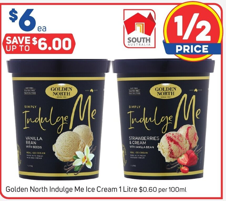 Golden North Indulge Me Ice Cream 1 Litre offer at Foodland