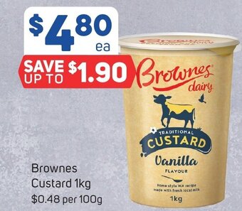 Foodland Brownes Custard 1kg offer