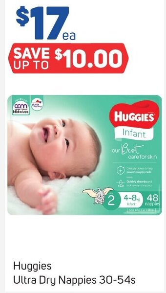 Foodland Huggies Ultra Dry Nappies 30-54s offer