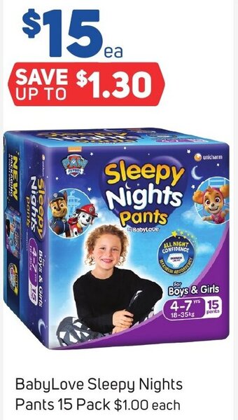 Foodland BabyLove Sleepy Nights Pants 15 Pack offer