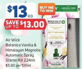 Foodland Air Wick Botanica Vanilla & Himalayan Magnolia Automatic Spray Starter Kit 224ml offer
