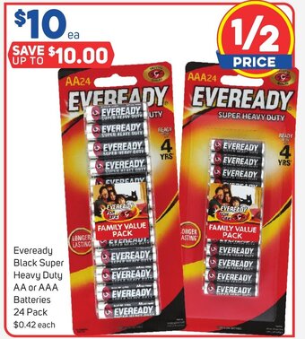 Foodland Eveready Black Super Heavy Duty AA or AAA Batteries 24 Pack offer