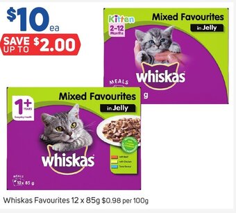 Foodland Whiskas Favourites 12 x 85g offer