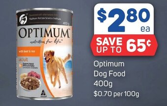 Foodland Optimum Dog Food 400g offer