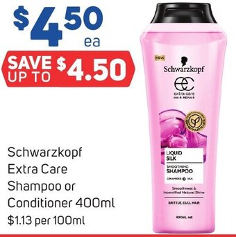 Foodland Schwarzkopf Extra Care Shampoo or Conditioner 400ml offer