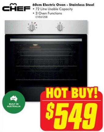 The Good Guys CHEF 60cm Electric Oven - Stainless Steel offer