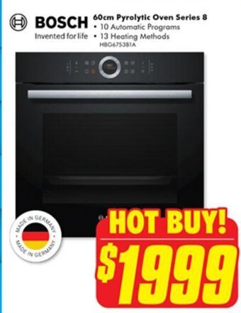 The Good Guys BOSCH 60cm Pyrolytic Oven Series 8 offer