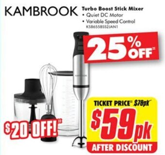The Good Guys KAMBROOK Turbo Boost Stick Mixer offer