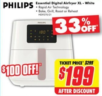 The Good Guys PHILIPS Essential Digital Airfryer XL - White offer