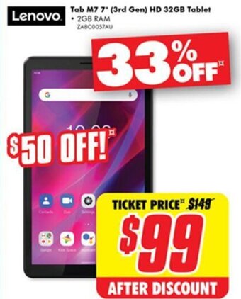 The Good Guys Lenovo Tab M7 7" (3rd Gen) HD 32GB Tablet offer