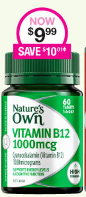 Priceline Nature's Own Vitamin B12 1000mcg offer