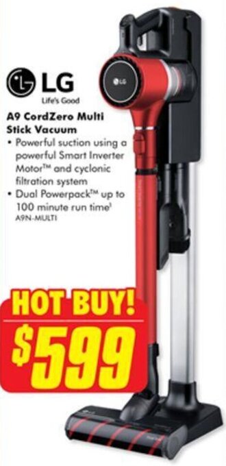 The Good Guys LG A9 CordZero Multi Stick Vacuum offer