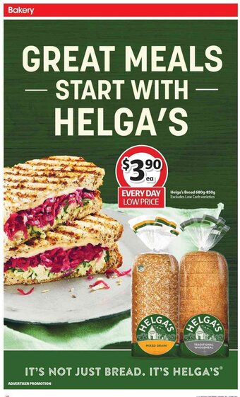 Coles Helga's Bread 680g-850g offer