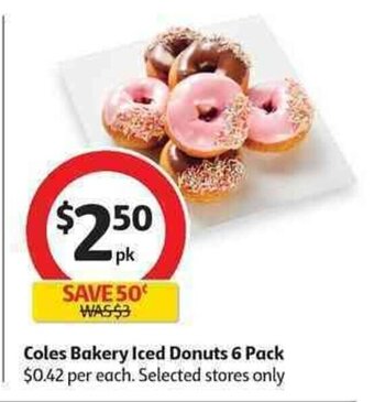 Coles Coles Bakery Iced Donuts 6 Pack offer