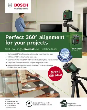 Bunnings Bosch Unisersal Level 360 Line Laser offer
