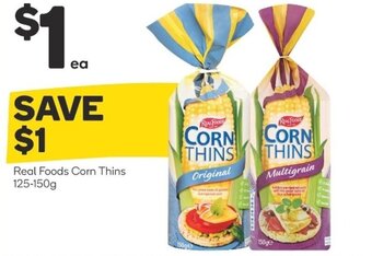 Woolworths Real Foods Corn Thins 125-150g offer