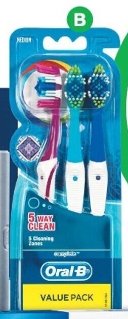 Woolworths Oral-B 5 Way Clean Toothbrush Pk 3 offer