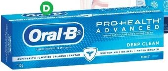 Woolworths Oral-B Pro-Health Advanced Deep Clean Toothpaste 110g offer