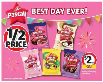 Coles Pascall Family Bag 150-350g offer