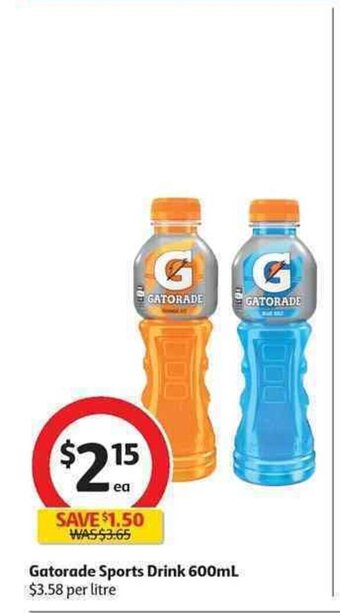 Coles Gatorade Sports Drink 600mL offer